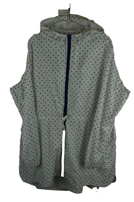 MARKS AND SPENCER weißer Regenmantel Jacke Größe XL Damen gepunktet mit Kapuze