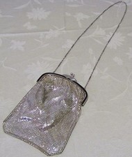 Vintage Whiting and Davis Silver Mesh 9 Inch Bag