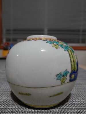 民国粉彩瓷三娘教子茶叶罐Vintage Chinese Famille Rose Porcelain