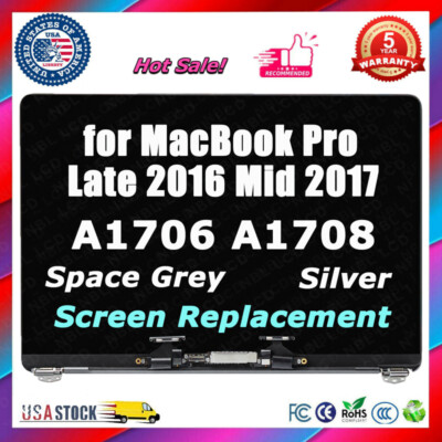 NEW Gray For Apple MacBook Pro A1706 A1708 2016 2017 LCD Screen Display Assembly