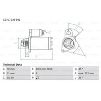 Bosch Anlasser Starter 0.9Kw FüR Nissan Micra Ii Note 0 986 016 730