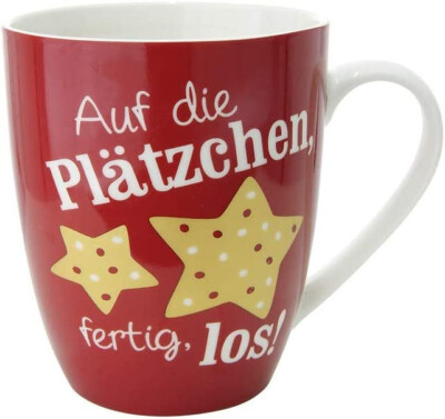 Gilde Porzellan Tasse ''Auf die Plätzchen ...fertig, los!'' 360ml