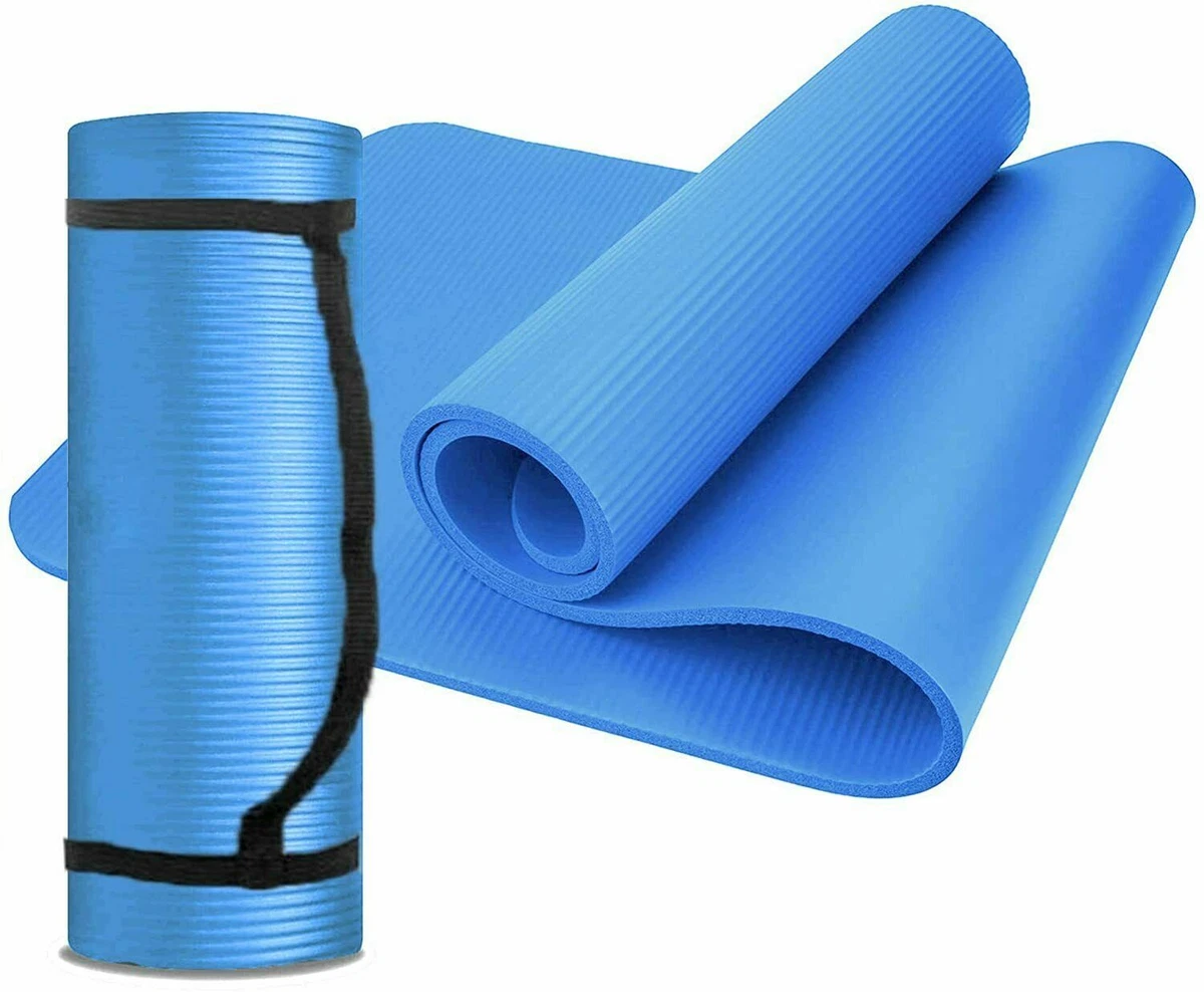 Blue 183 x 61 cm Yoga Mat 15mm Thick Size Gym Exercise Fitness UK