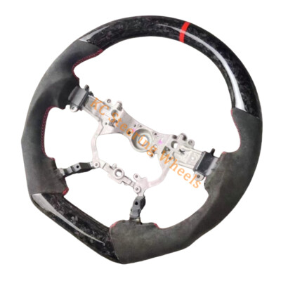 Forged Carbon Fiber Red Center Strip Steering Wheel For Land Cruiser Alphard