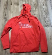 Phillies Nike Team Issued  Sweatshirt Jacket Pockets Terry Bowa