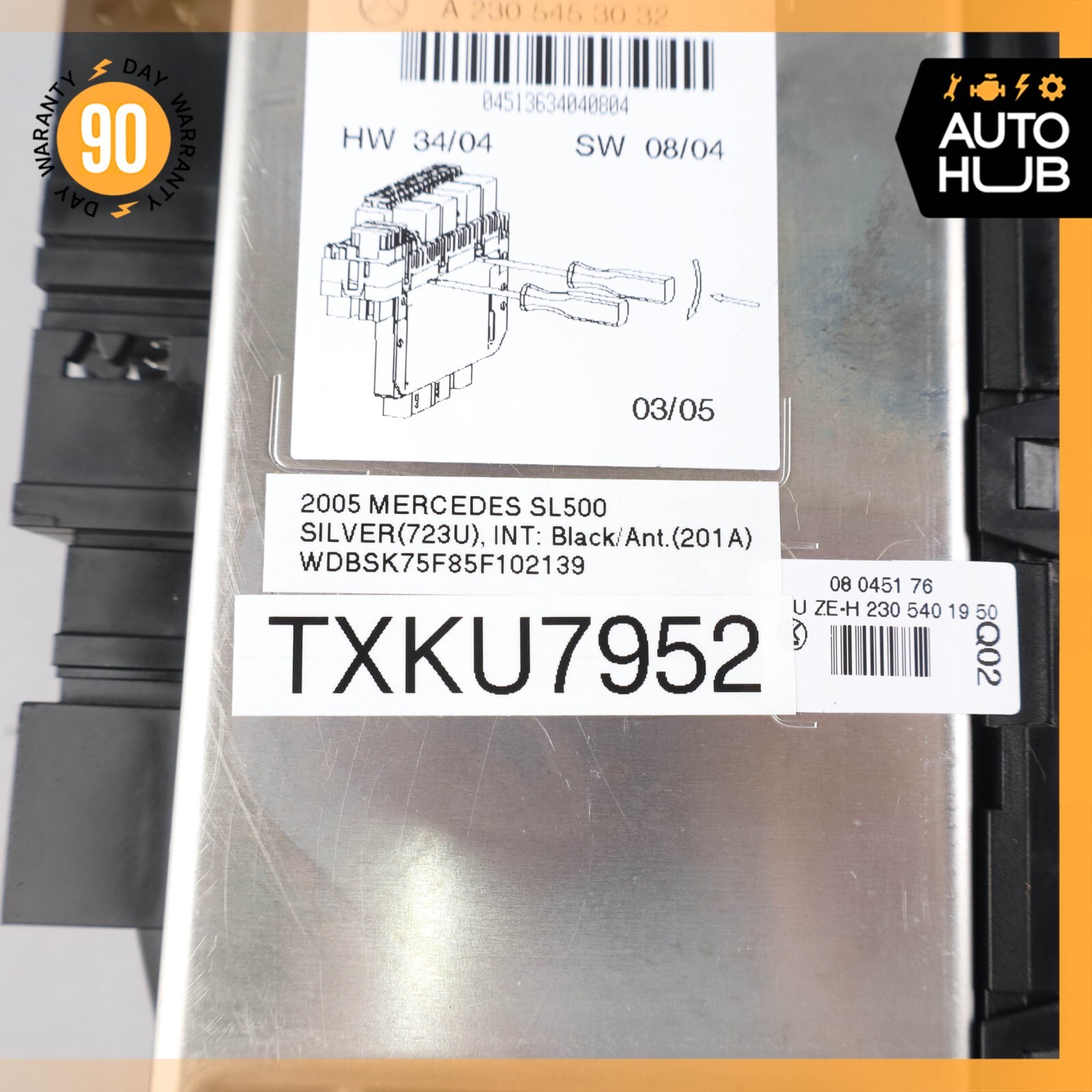 03-12 Mercedes R230 SL500 SL55 AMG Rear SAM Fuse Box Relay Module OEM