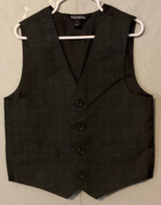 Boys 5 Sleeveless Formal Vest Gray Check George