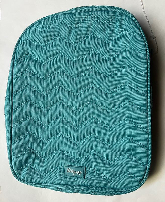 Thirty-one Chill-icious Thermal Insulated Lunch Bag Turquoise Quilted Chevron