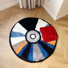 CD Disk Shaped Cosy Area Rug Tufted Round Floor Mat Carpet