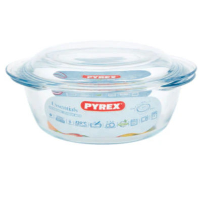 Pyrex Classic Glasschale rund länglich griffig Auflaufform mit Deckel