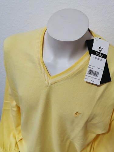 Pullover a V Hajo taglia 4XL 60 giallo 100% cotone NO PILLING - Foto 4 di 9