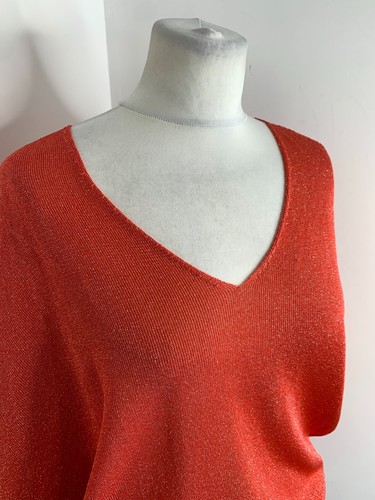 Roberto Collina metallic Knit Tunic jumper top UK 8 10 VGC orange drape slouch - Picture 3 of 8