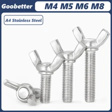 M4 M5 M6 M8 Butterfly Wing Thumb Screws Hand Grip Knob Bolts A4 Stainless Steel 