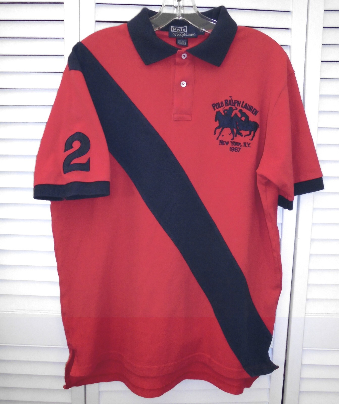 Polo Ralph Lauren Vintage Stripe Double Big Pony #2 1967 Camicia Uomo XL