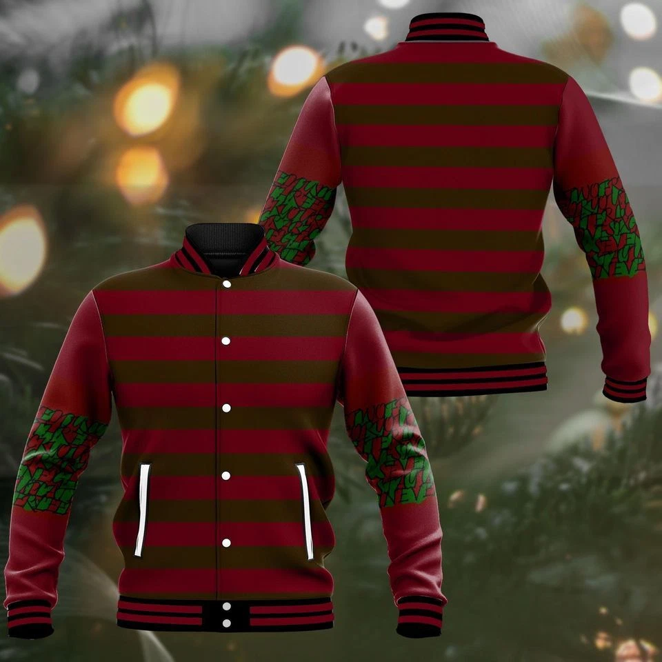 Freddy Krueger Jacket, Horror Killers Baseball Jacket