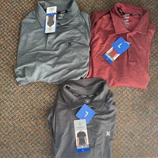 Hurley Men  s Polo Shirt Burgundy Heather M,L BLACK L,GRAY L Green XL
