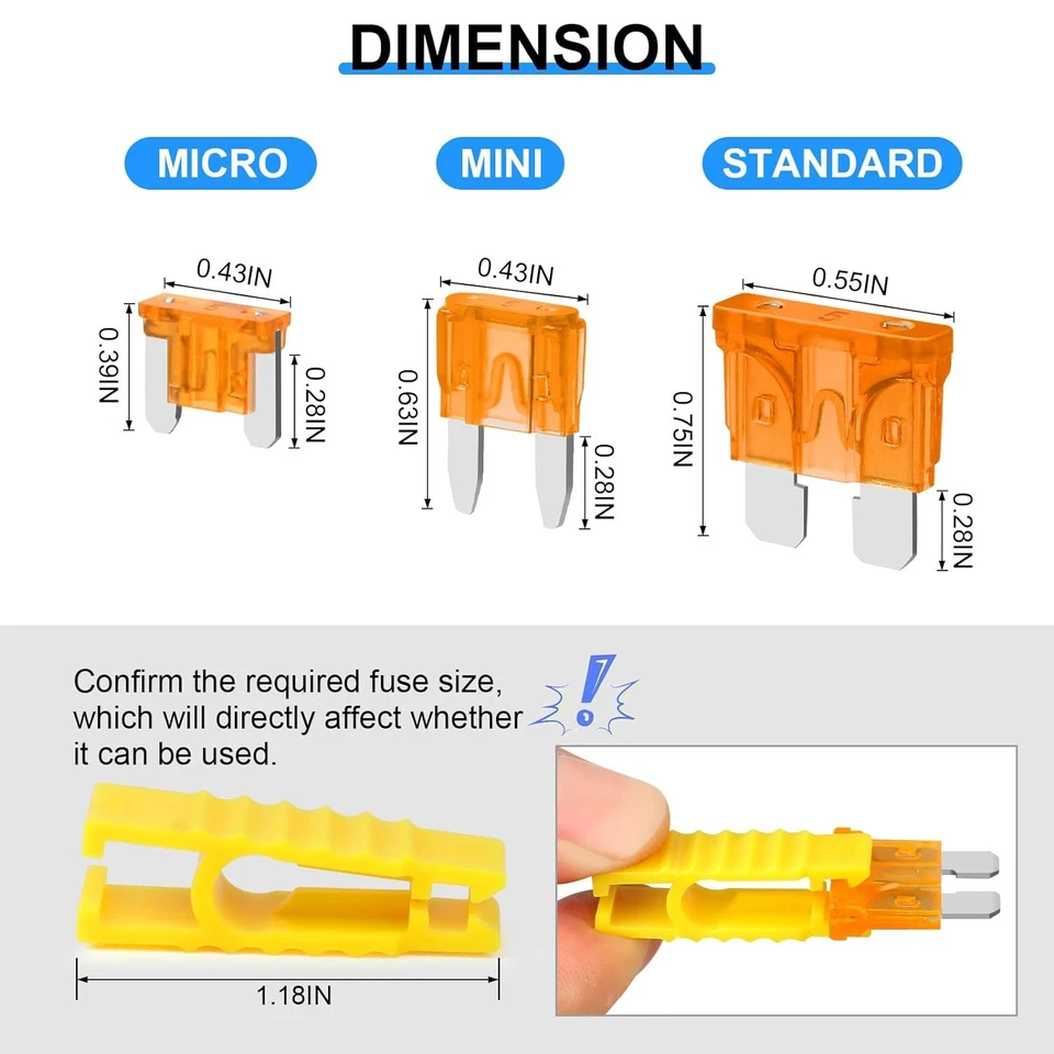 330 Car Fuses Assortment Kit Universal Blade Fuses Standard & Mini & Low Profile - Изображение 3 из 4
