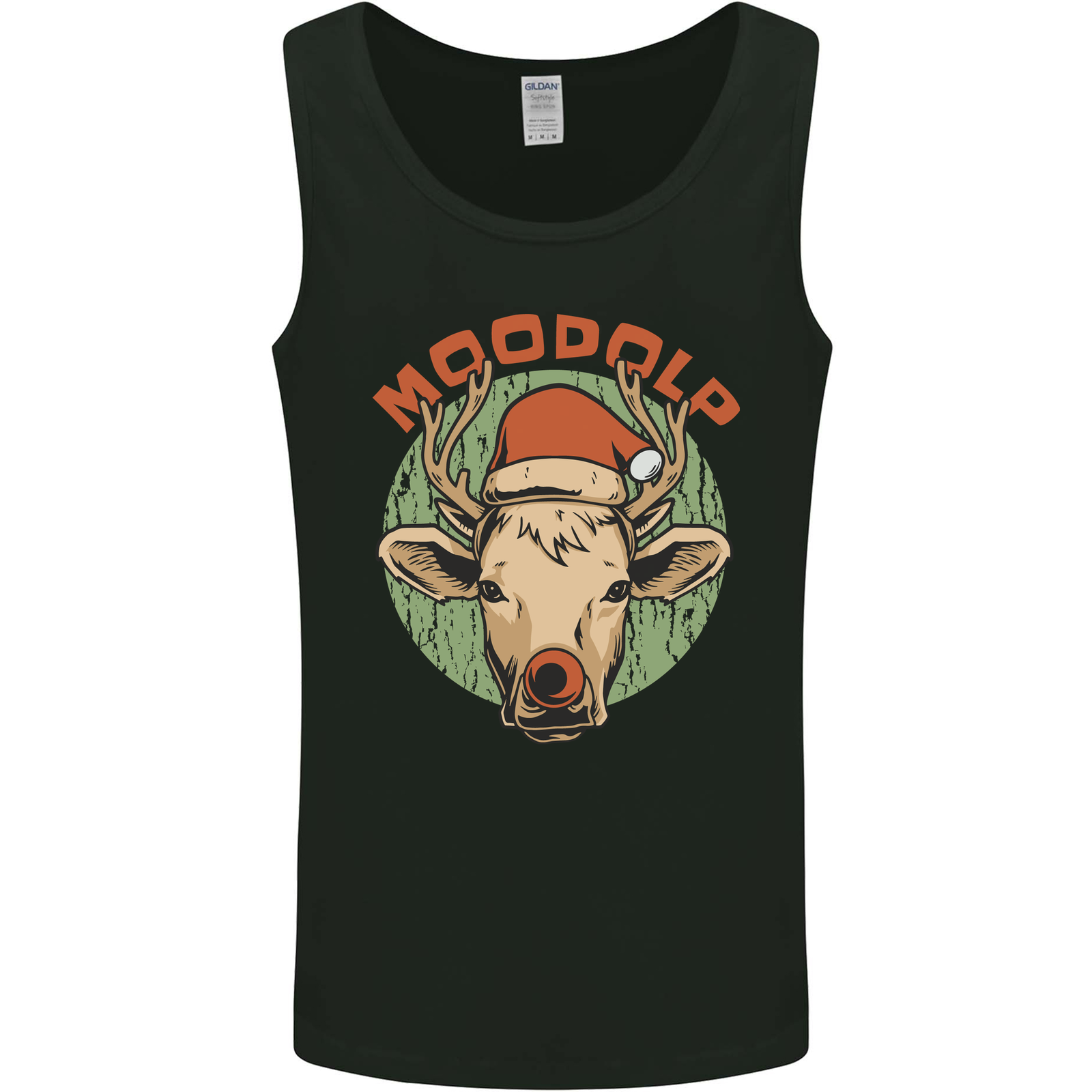 Moodolf Funny Rudolf Christmas Cow Mens Vest Tank Top