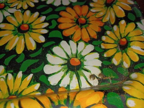(4) Bandejas de servir cama plegable floral margarita de metal Marsh Allen 1969 17x12 - Imagen 6 de 24