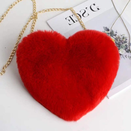 Love Bags For Women Plush Chain Shoulder Bags Valentine's Day Party Bag - Picture 5 of 12