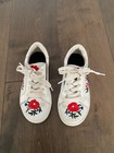 Rare!! White Leather Sneakers Shoes Embroidery Toddler Girl’s Sz 10/ 29cm Easter — photo 2