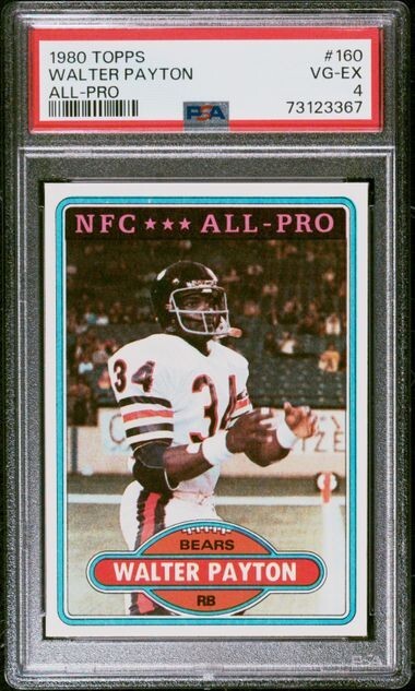 1980 Topps Walter Payton Vintage Football Card #160 Chicago Bears - PSA 4 VG-EX