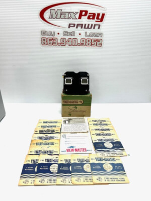 Sawyer's View-Master 3D Viewer Stereoscope w/Box & 3 Reels Vintage 1950's