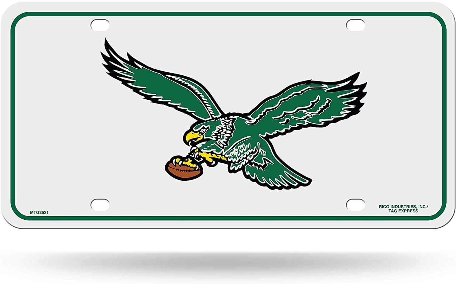 Philadelphia Eagles Metal Auto Tag License Plate, Retro Logo White Design,...