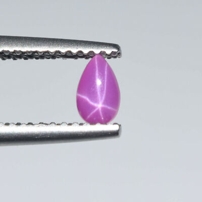 5.15 CT Pink Star Ruby Sapphire 6 Rays Pear Cabochon Loose Gemstone Jewelry