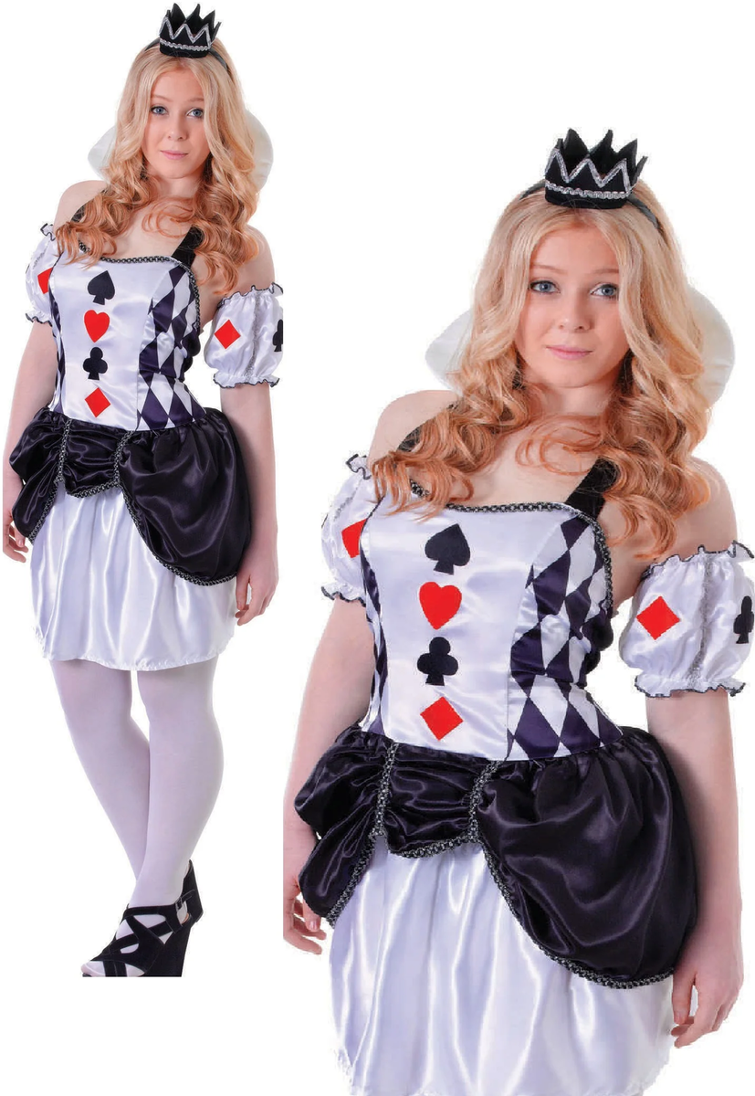 Harlequin Card Teen Costume Female Uk Size 6 10 28 Harlequin Card Teen Costume Female Uk Size 6 10 28