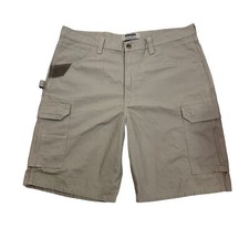 Wrangler Pantaloncini Cargo Autentici Abbigliamento da Lavoro Ripstop Rinforzato Tasca Beige Uomo 42