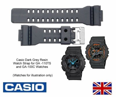 GA-110TS-1 Casio Watch Strap Band for GA-100C-8 Dark Grey