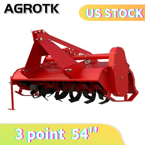 AGT 3 Point 54'' Rotary Tiller Quick Attach PTO Gear Drive Tractor