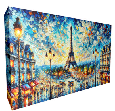 Eiffel Tower Painting Impressionism Canvas Wall Art Picture Print All Sizes