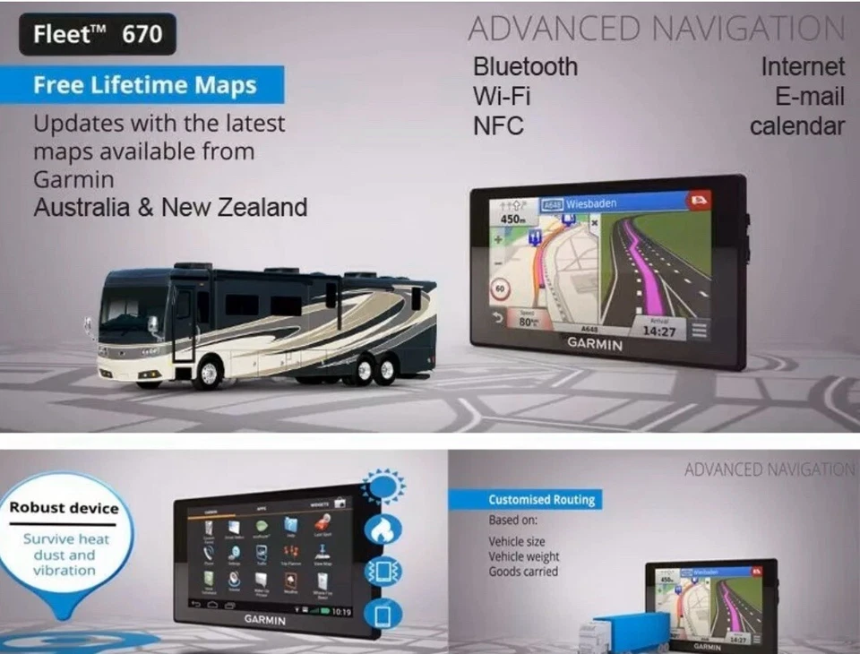 Garmin Fleet 670 Truck Advance GPS SatNav, Free Lifetime Map Update+Traffic NFC - image 3 of 4