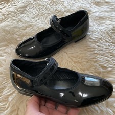Danskin Freestyle Black Patent Tap Shoes Little Girls Size 13 Tap Dance