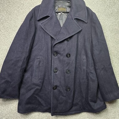 Cable Car Clothiers Coat Womens 8 Tall Blue Wool Pea Double Breasted Nautical