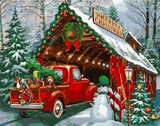 Eiazuiks Christmas Paint by Number for Adults. Truck Paint by Numbers for Adults