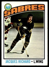 1976-77 Topps Hockey Card Jacques Richard Buffalo Sabres #8 EX