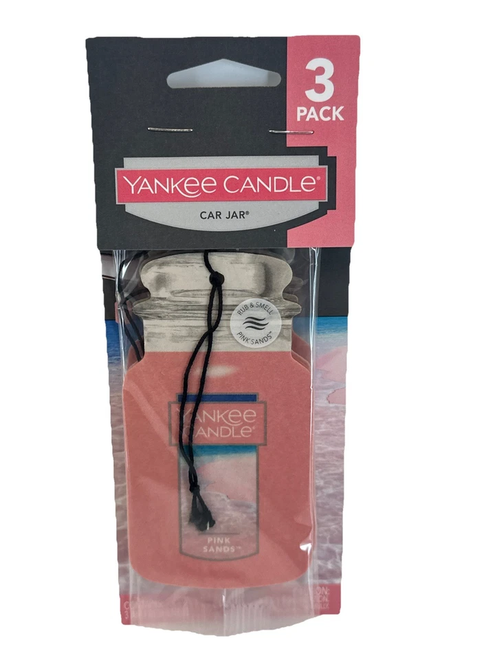 12 Pink Sands Scent Yankee Candle Car Jar Air Freshener 4 Cards Of 3 = 12 - Image 3 of 4