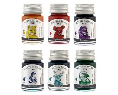 Write & Draw Ink, Zeichentinte für Füllhalter, Farben Sets, 6 x 10 ml Set