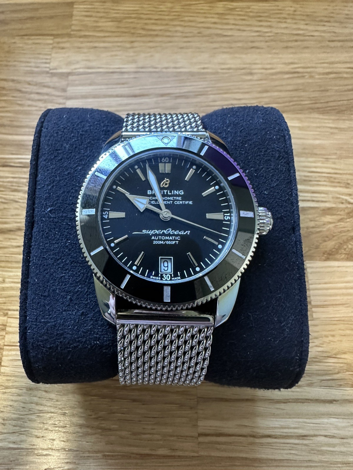 Breitling Superocean Heritage AB2010 Black Dial Steel Milanese Bracelet 2020 Set