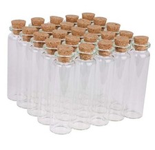 Small Bottles with Corks,20 Milliliter 100 Packs Tiny Vials Mini Cork Jars