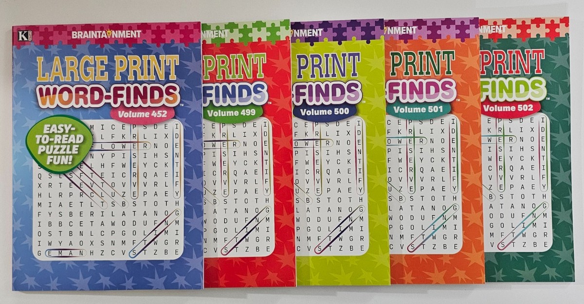 5 New Large Print Word-Finds Puzzle Books Kappa Games Vol #452-502