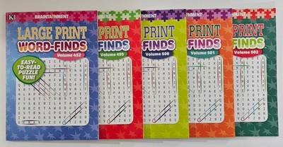 5 New Large Print Word-Finds Puzzle Books Kappa Games Vol #452-502~ Search,Hunt