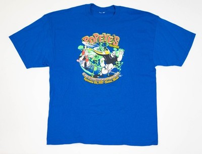 Vintage Popeye Cartoon Shirt Size L Y2K Promo Alien UFO Funny Humor The Sailor
