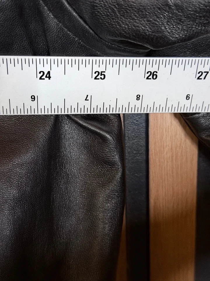 Boeing Flight Jacket XL Mens Black 100% Leather Quilted Lining Zip Up Fighter - Image 4 of 4