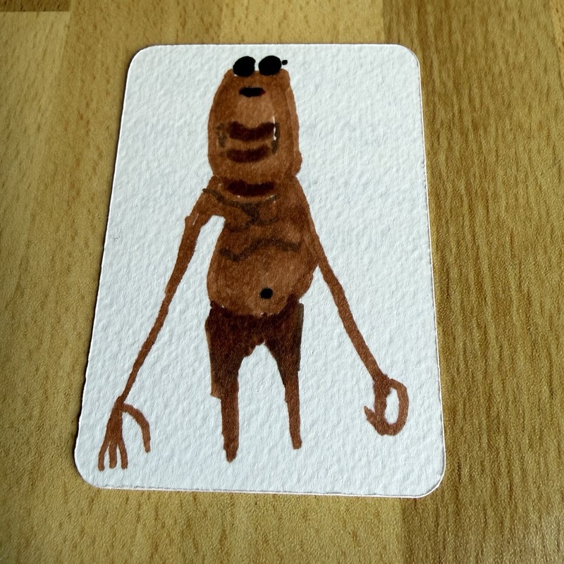 Meme ACEO Original "Markus" the Worm by Abigail Smaw