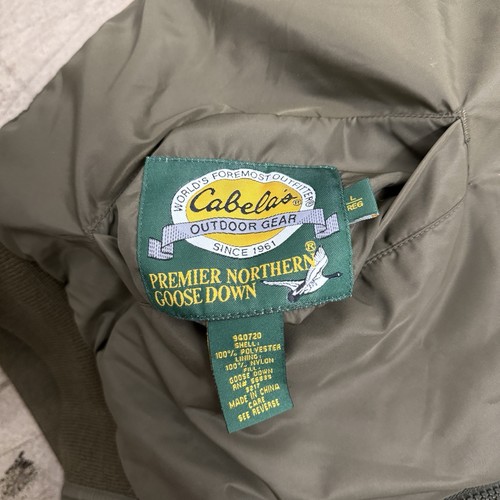 Cabelas Premier Northern Goose Down Reversible Jacket Size Large Green Full Zip - Picture 11 of 15