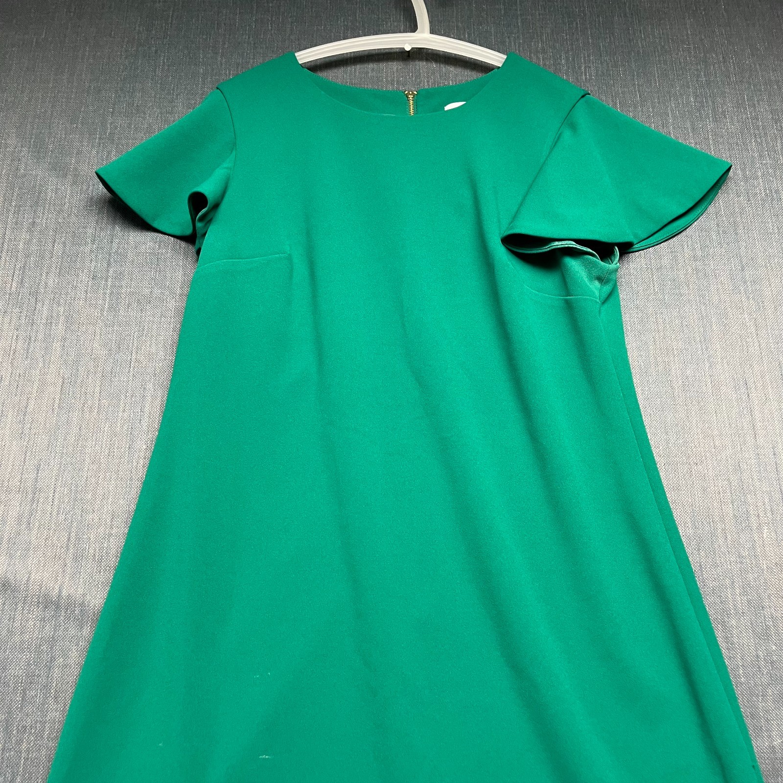 Calvin Klein Women's Shift Dress Size 12 Green Flutter Sleeve Casual Work Chic thumbnail 2